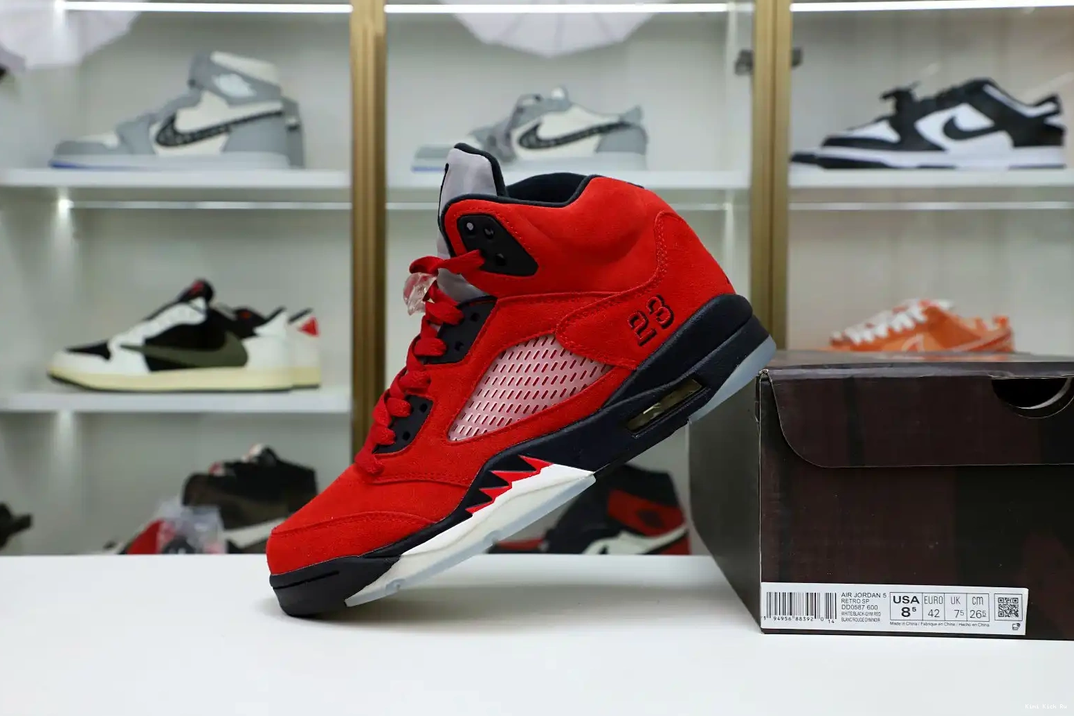 RAGING RETRO RED JORDAN AIR Kimikick SUEDE 5 BULL 0510
